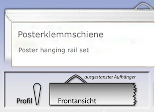 Poster hanging rail set 50 cm